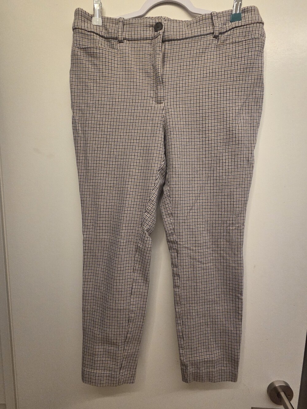 The Loft Sutton Skinny Size 12 Checkered Pants Cropped